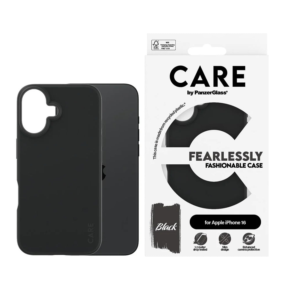 Hülle für Apple iPhone 16, PanzerGlass, Care Fashionable, Schwarz