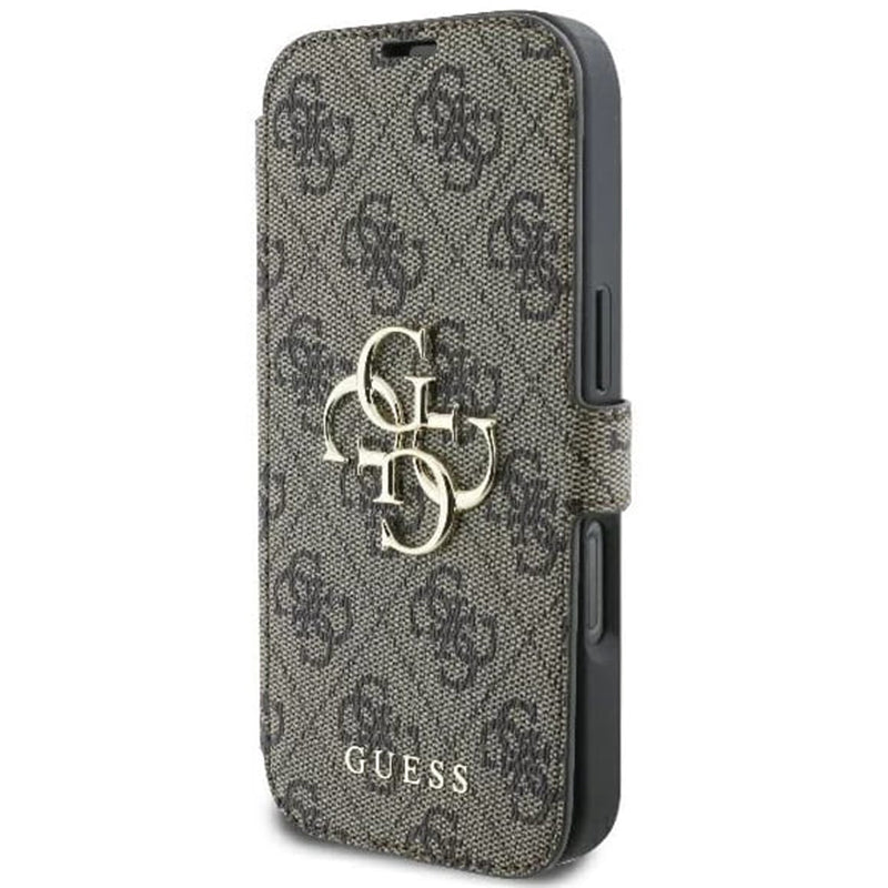 Custodia per Apple iPhone 16 Plus, Guess, 4G Book, Marrone