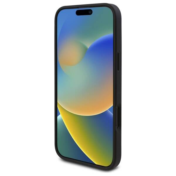 Hülle für Apple iPhone 16 Plus, Guess, 4G Triangle Logo, Schwarz