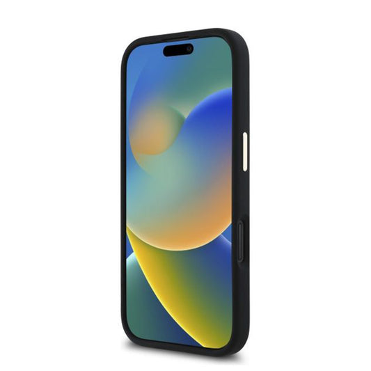 Étui pour Apple iPhone 16 Plus, Guess, Script Metal Logo & Frame, Noir