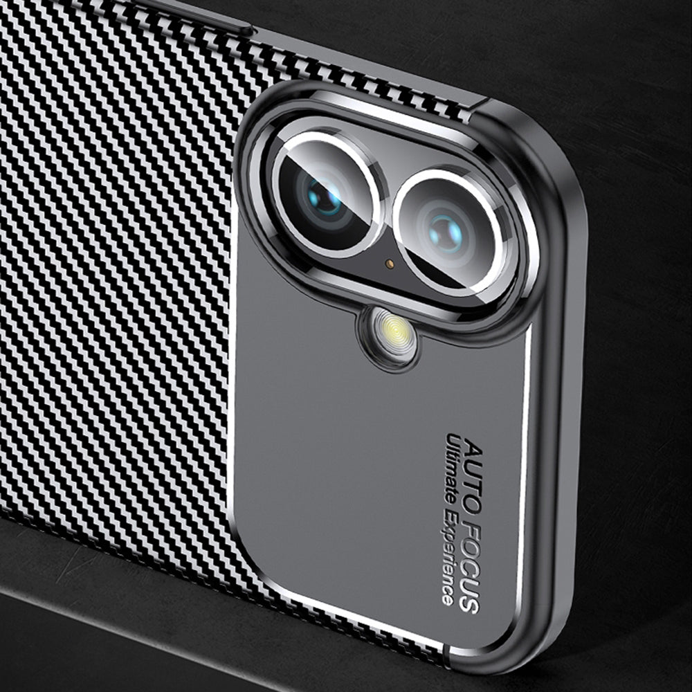Custodia per Apple iPhone 16 Plus, Techsuit, CarbonFiber, Nera