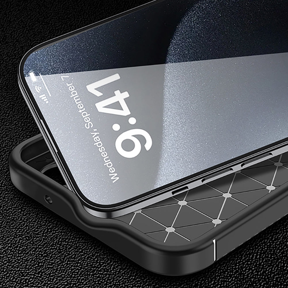 Custodia per Apple iPhone 16 Plus, Techsuit, CarbonFiber, Nera