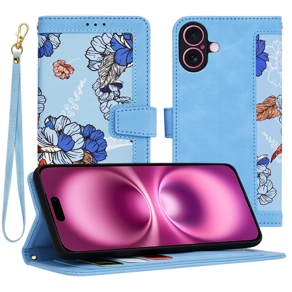 Custodia per Apple iPhone 16 Plus, Techsuit, FlipCraft, Blu