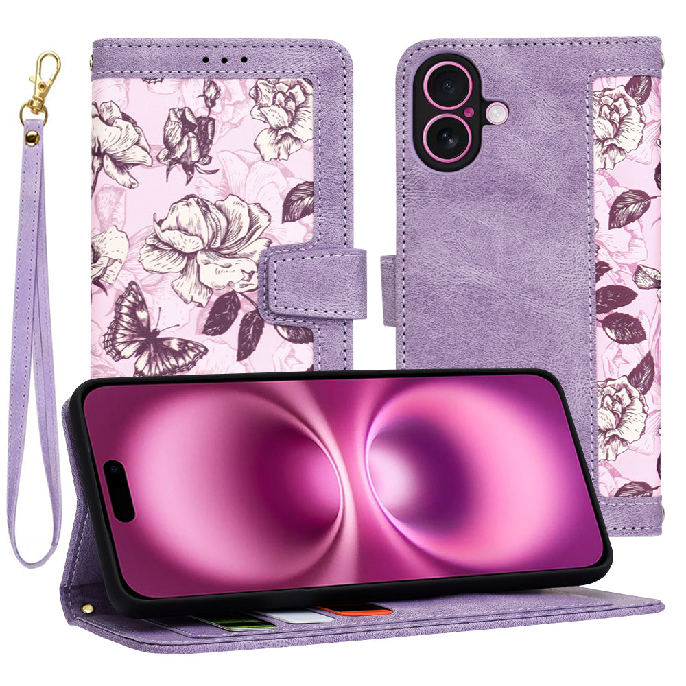 Custodia per Apple iPhone 16 Plus, Techsuit, FlipCraft, Viola