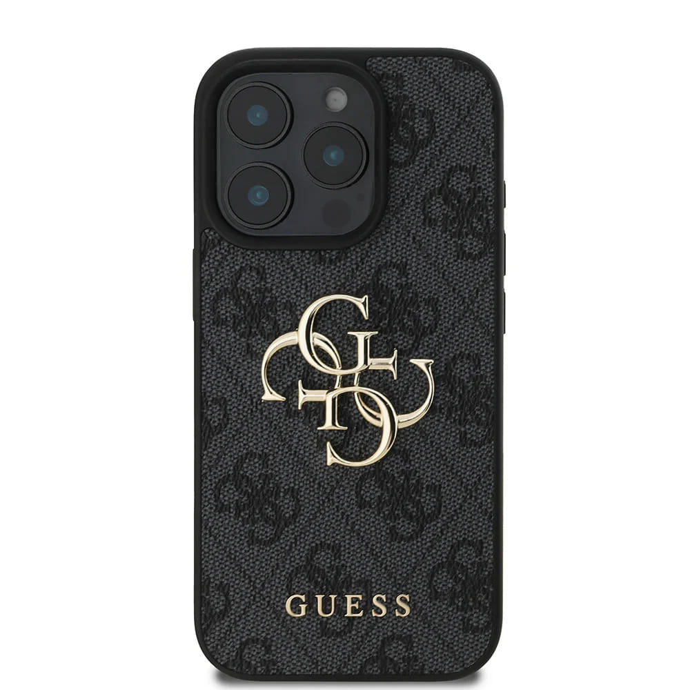 Hülle für Apple iPhone 16 Pro, Guess, 4G Big Logo, Schwarz