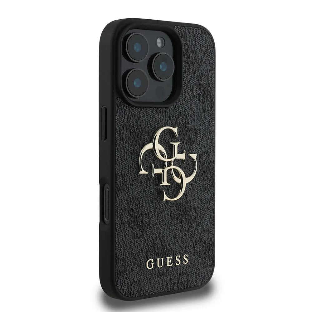 Hülle für Apple iPhone 16 Pro, Guess, 4G Big Logo, Schwarz