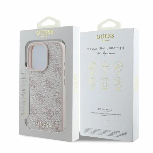 Hülle für Apple iPhone 16 Pro, Guess, 4G Classic, Rosa