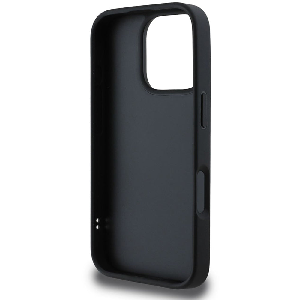 Custodia per Apple iPhone 16 Pro, Guess, Quilted Metal Logo, Nera