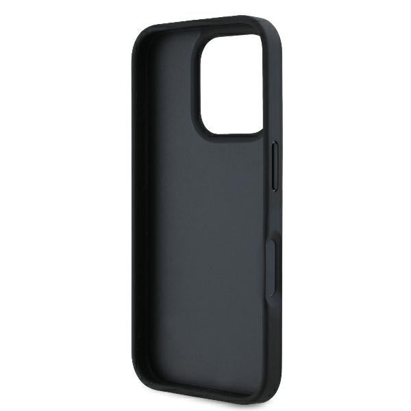 Hülle für Apple iPhone 16 Pro, Karl Lagerfeld, Cardslots Monogram, Schwarz