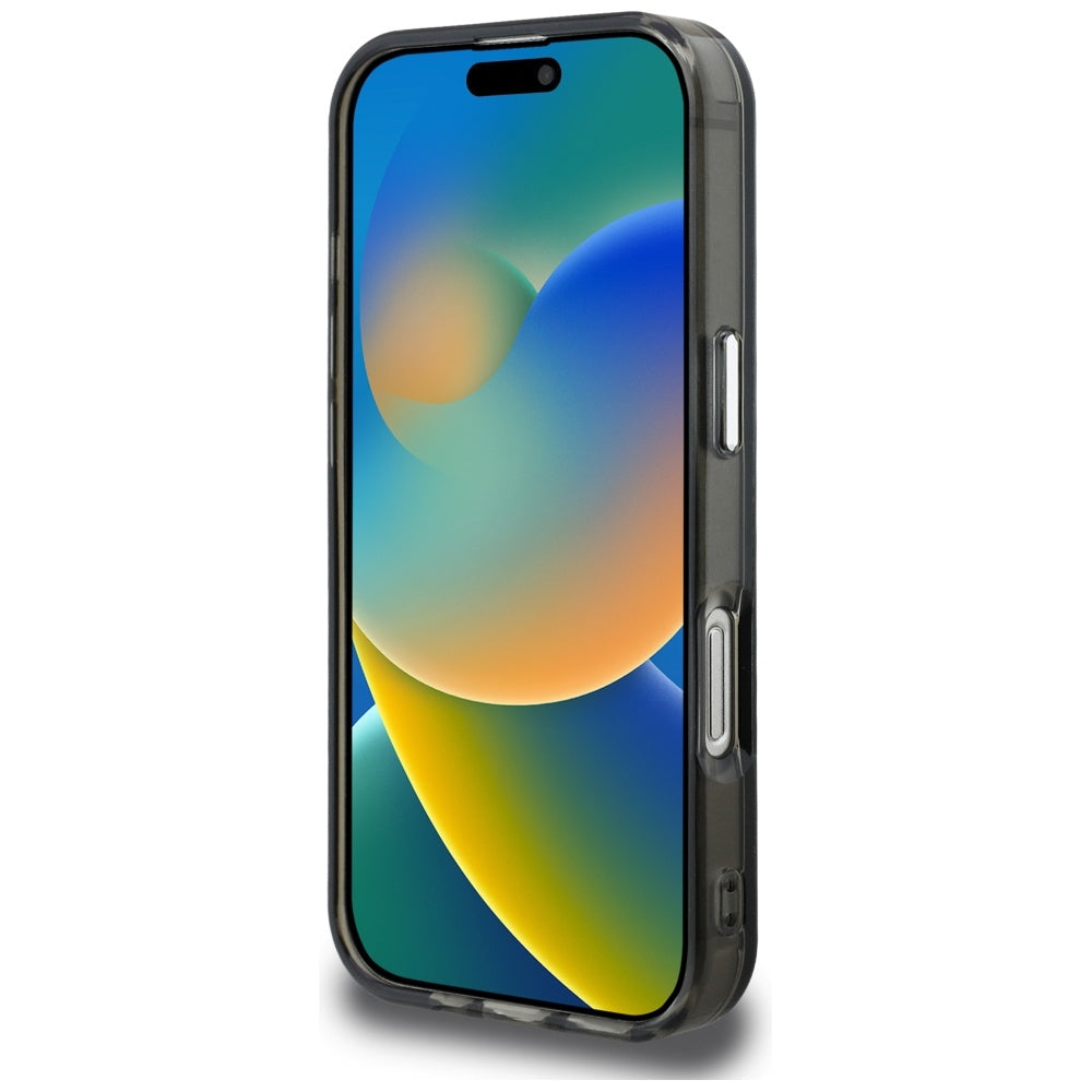 Étui pour Apple iPhone 16 Pro, Karl Lagerfeld, IML Aquarelle Logo Choupette, Noir