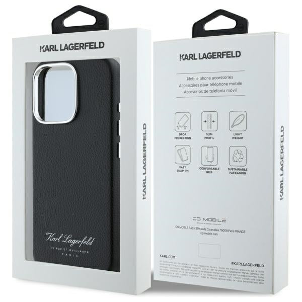 Hülle für Apple iPhone 16 Pro, Karl Lagerfeld, RSG, Schwarz