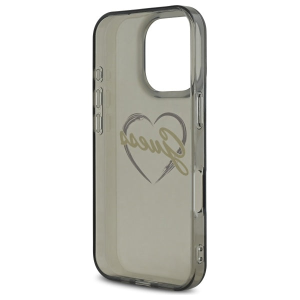 Custodia per Apple iPhone 16 Pro Max, Guess, IML Heart, Nera