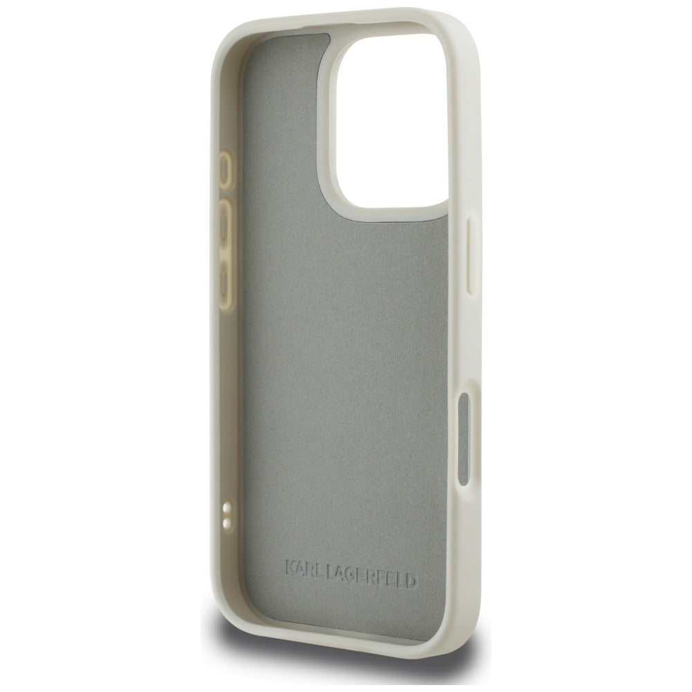 Hülle für Apple iPhone 16 Pro Max, Karl Lagerfeld, 3D Rubber Karl & Choupette, Beige