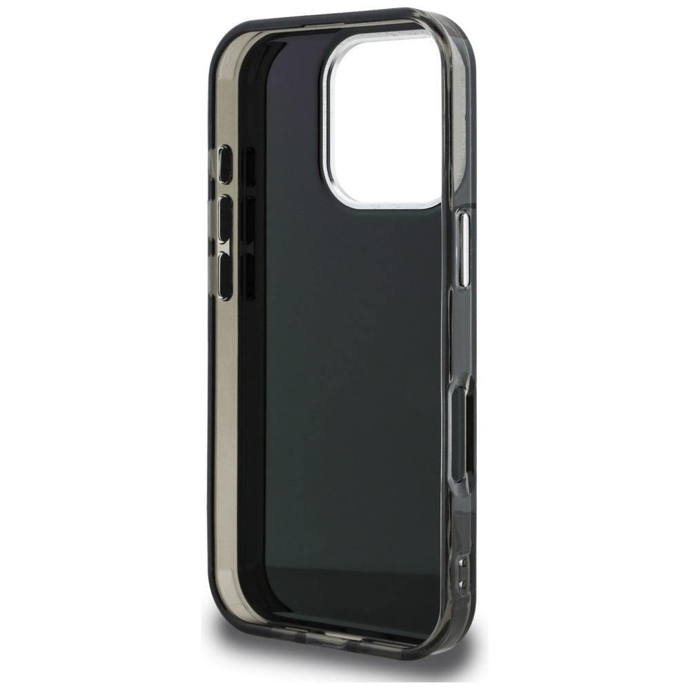 Hülle für Apple iPhone 16 Pro Max, Karl Lagerfeld, IML Aquarelle Logo Choupette, Schwarz