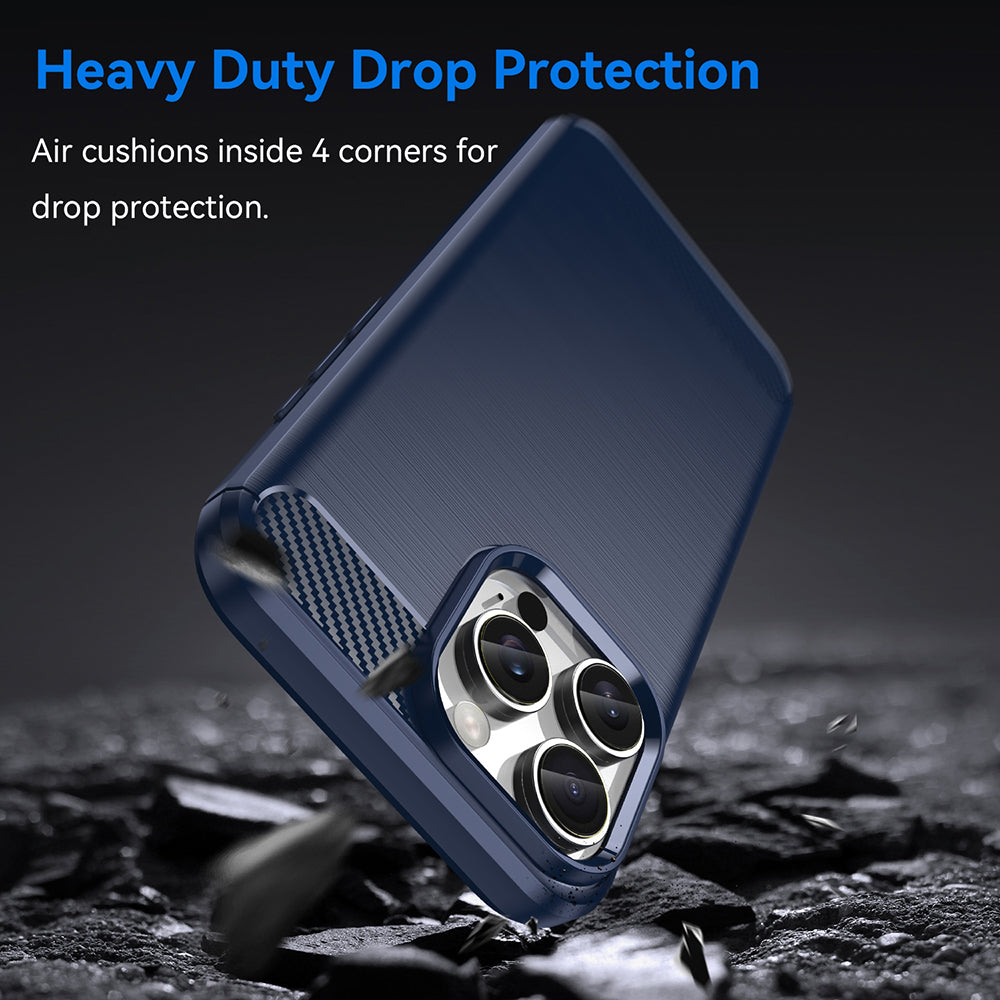 Custodia per Apple iPhone 16 Pro Max, Techsuit, Carbonio, Blu