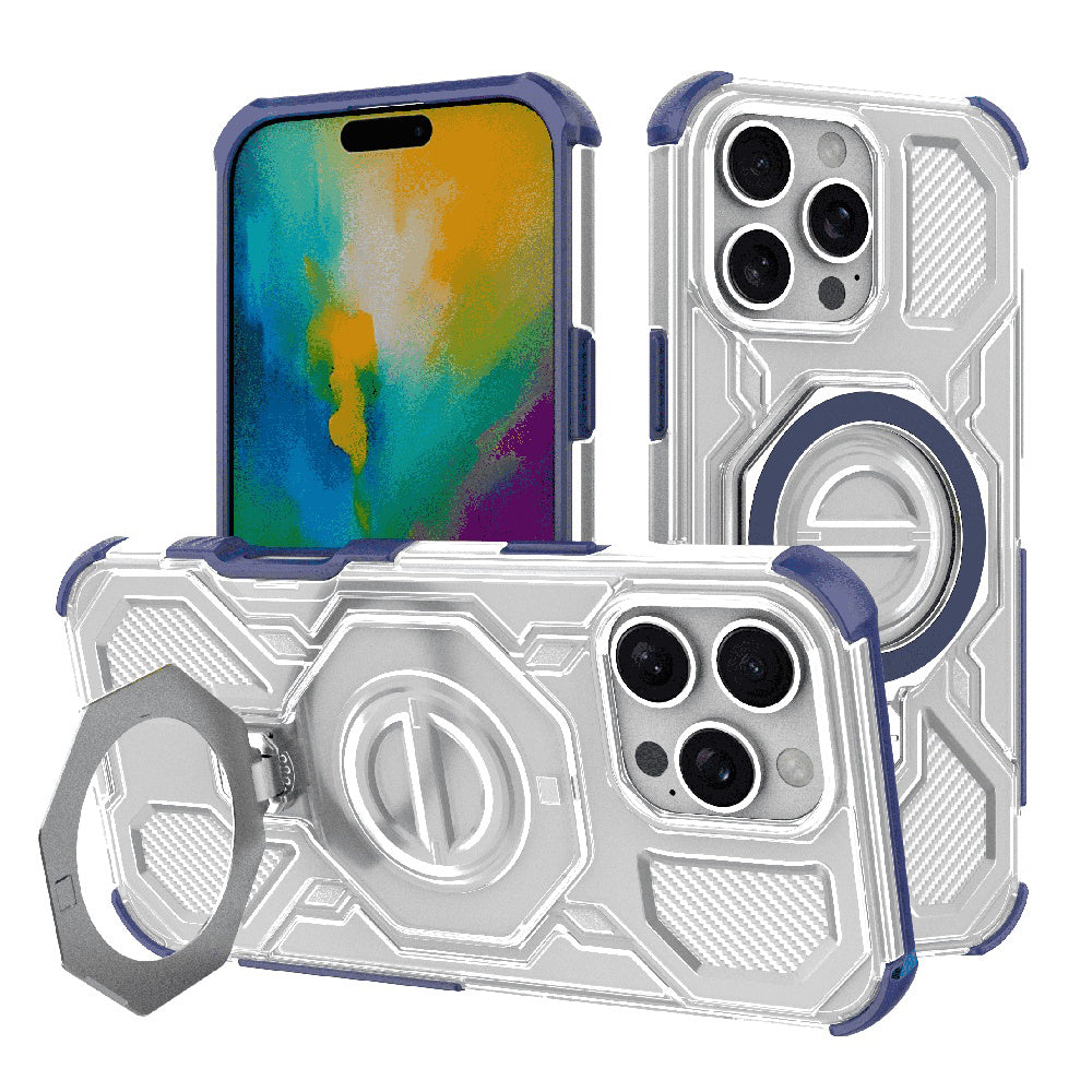 Custodia per Apple iPhone 16 Pro Max, Techsuit, Carbon Shield Pro, Blu