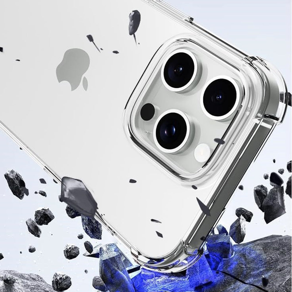 Custodia per Apple iPhone 16 Pro Max, Techsuit, Shockproof Clear (Foro Grande per Obiettivo), Trasparente