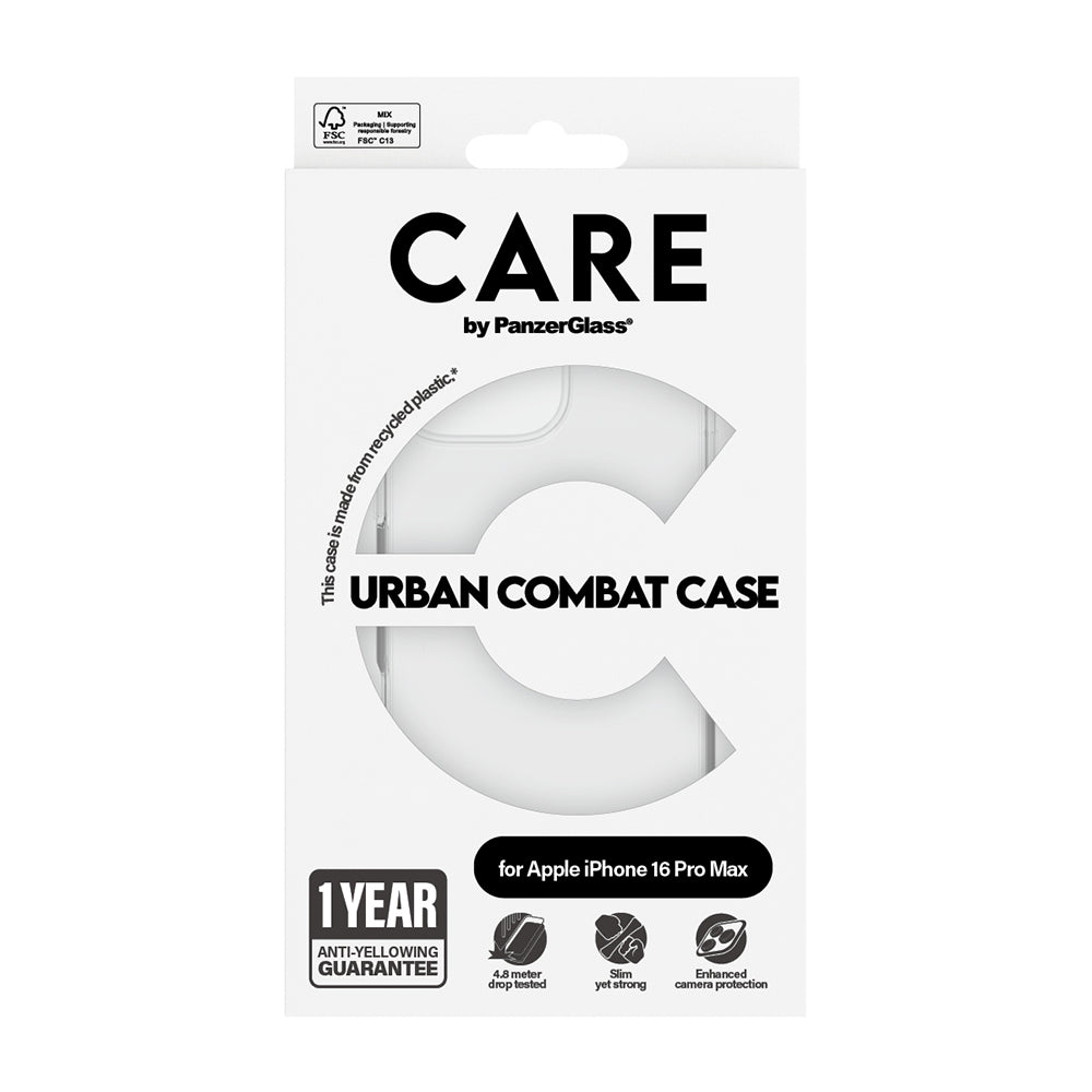 Custodia per Apple iPhone 16 Pro, PanzerGlass, Care Urban Combat, Trasparente