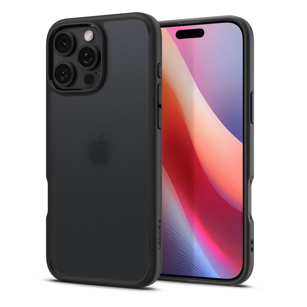 Custodia per Apple iPhone 16 Pro, Spigen, Ultra Hybrid, Nero Satinato ACS08124