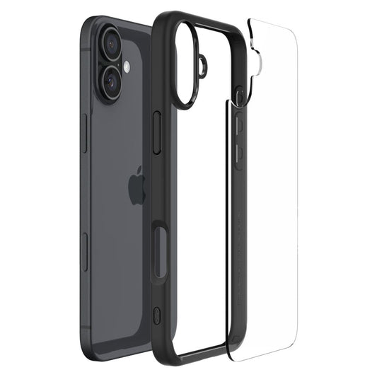 Hülle für Apple iPhone 16, Spigen, Ultra Hybrid, Mattschwarz ACS08201