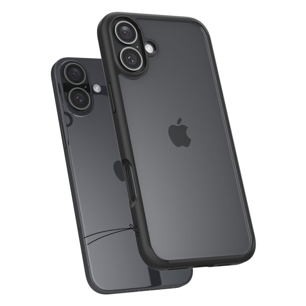 Custodia per Apple iPhone 16, Spigen, Ultra Hybrid, Nero Opaco ACS08201