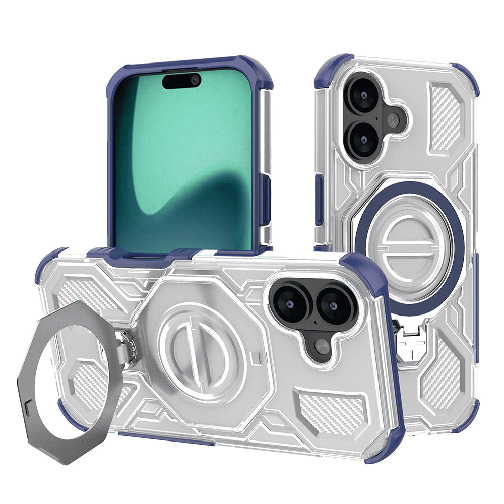 Coque pour Apple iPhone 16, Techsuit, Carbon Shield Pro, Bleue