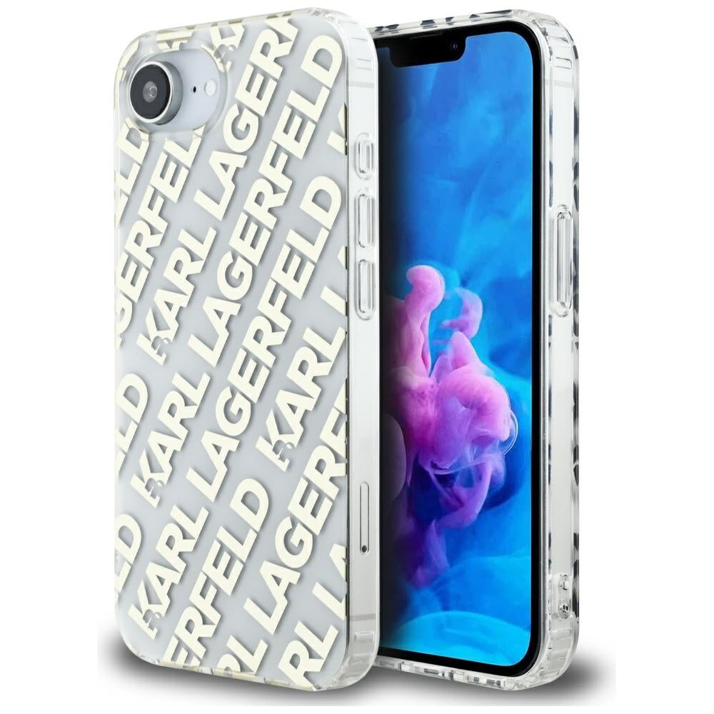 Custodia per Apple iPhone 17e / 16e, Karl Lagerfeld, IML Luxury Gold Fullover Logo, Dorata