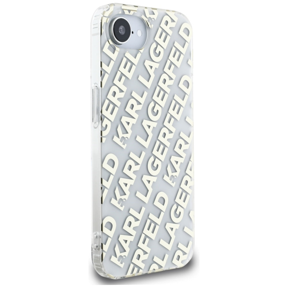 Custodia per Apple iPhone 17e / 16e, Karl Lagerfeld, IML Luxury Gold Fullover Logo, Dorata