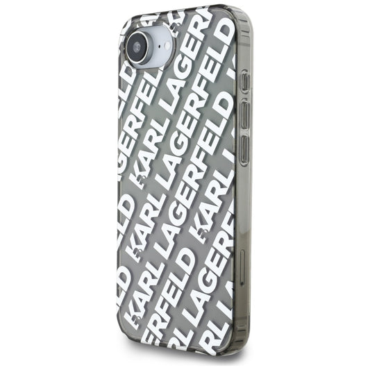Custodia per Apple iPhone 16e, Karl Lagerfeld, IML Luxury Silver Fullover Logo, Argento