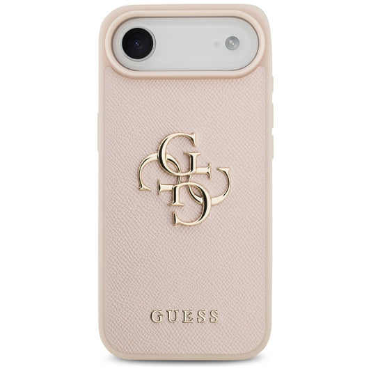 Étui pour Apple iPhone 17 Air, Guess, 4G Grained Big and Classic Logo, Rose.