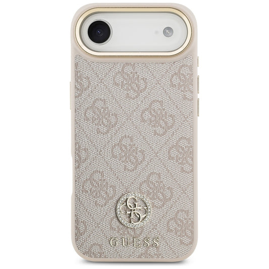 Étui pour Apple iPhone 17 Air, Guess, 4G Strass Logo et Grande Bandoulière, Rose