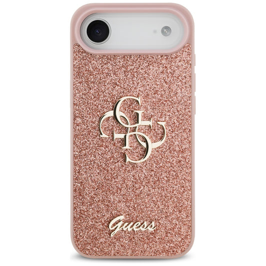 Étui pour Apple iPhone 17 Air, Guess, Fixed Glitter Big 4G, Rose