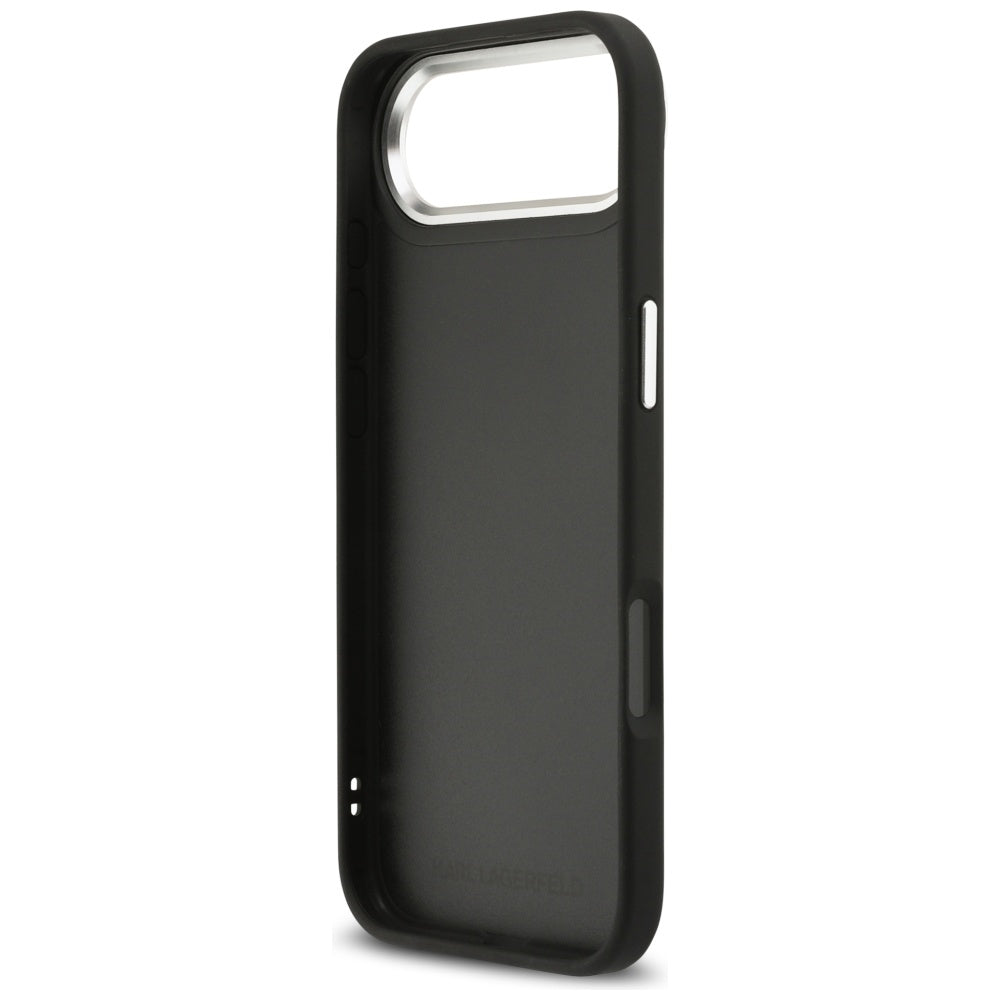 Custodia per Apple iPhone 17 Air, Karl Lagerfeld, Grained Karl & Choupette's Heads Pins and Logo, Nera