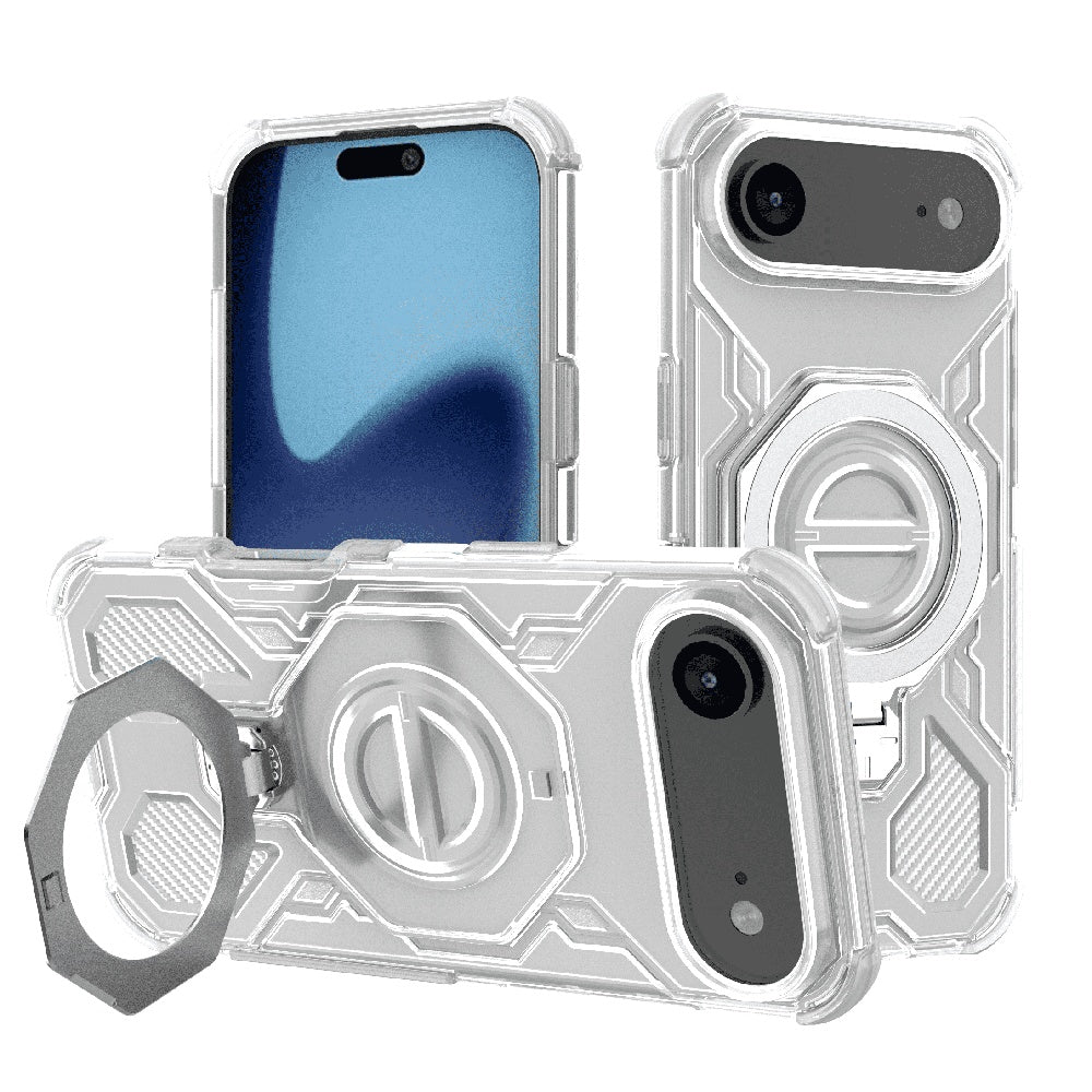 Custodia per Apple iPhone 17 Air, Techsuit, Carbon Shield Pro, Bianca
