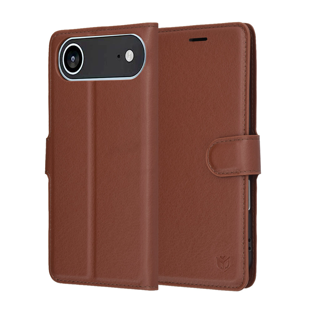 Custodia per Apple iPhone 17 Air, Techsuit, Leather Folio, Marrone