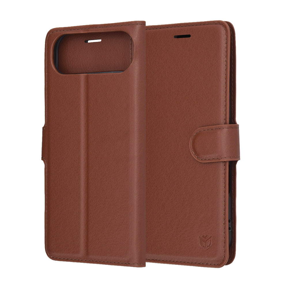 Custodia per Apple iPhone 17 Air, Techsuit, Leather Folio, Marrone