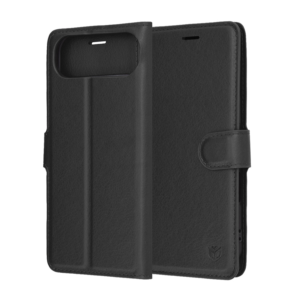 Custodia per Apple iPhone 17 Air, Techsuit, Leather Folio, Nera