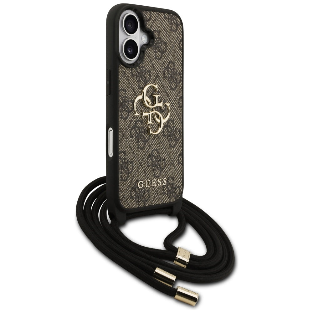 Custodia per Apple iPhone 17, Guess, 4G CBDY Big Logo con Cinturino, Marrone