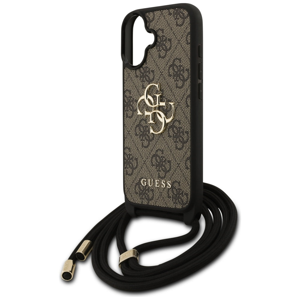 Custodia per Apple iPhone 17, Guess, 4G CBDY Big Logo con Cinturino, Marrone