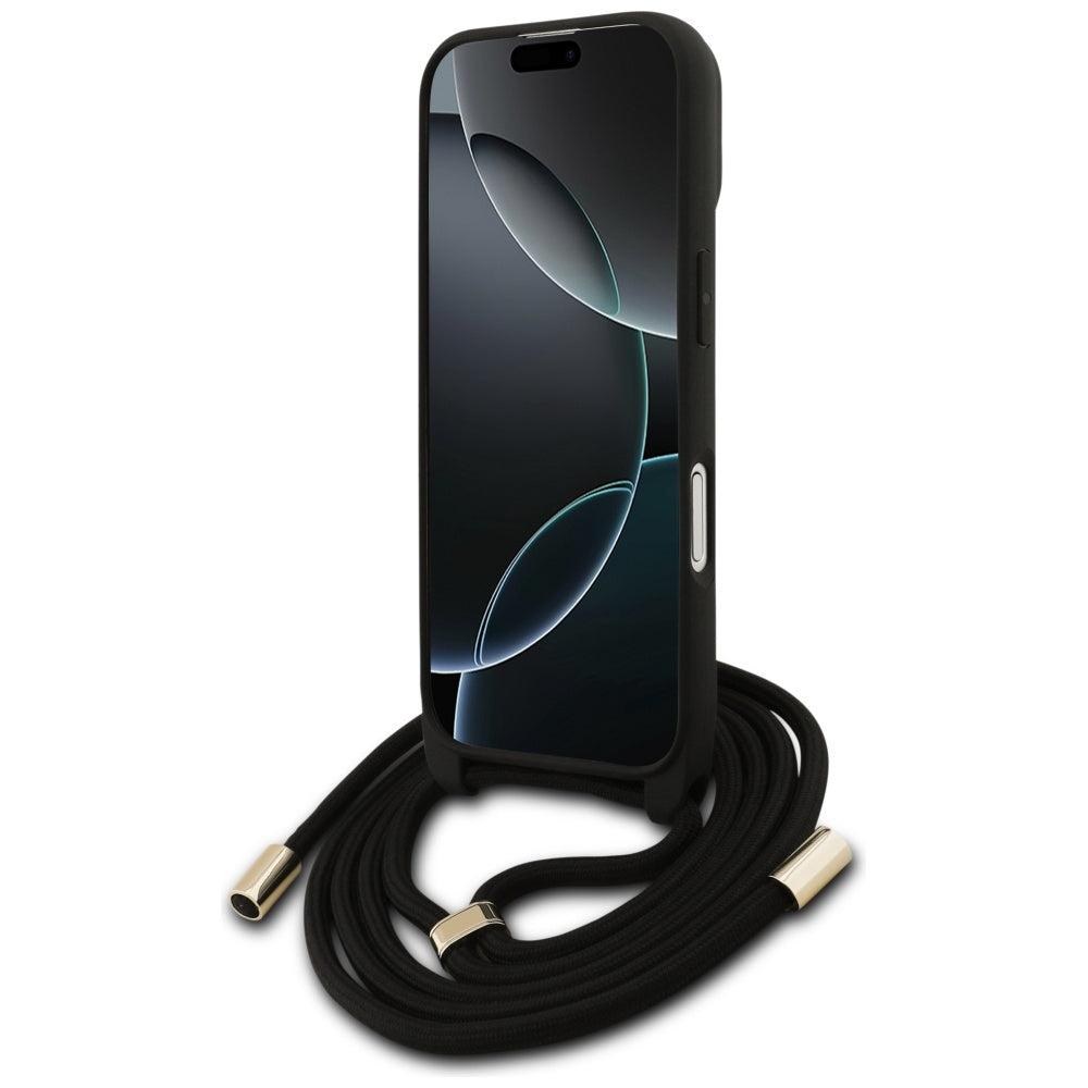 Custodia per Apple iPhone 17, Guess, 4G CBDY Big Logo con Cinturino, Marrone