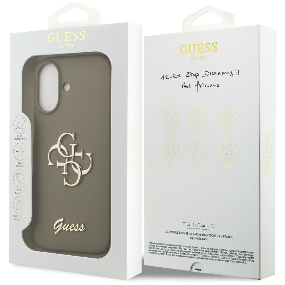 Custodia per Apple iPhone 17, Guess, Big 4G Script, Marrone