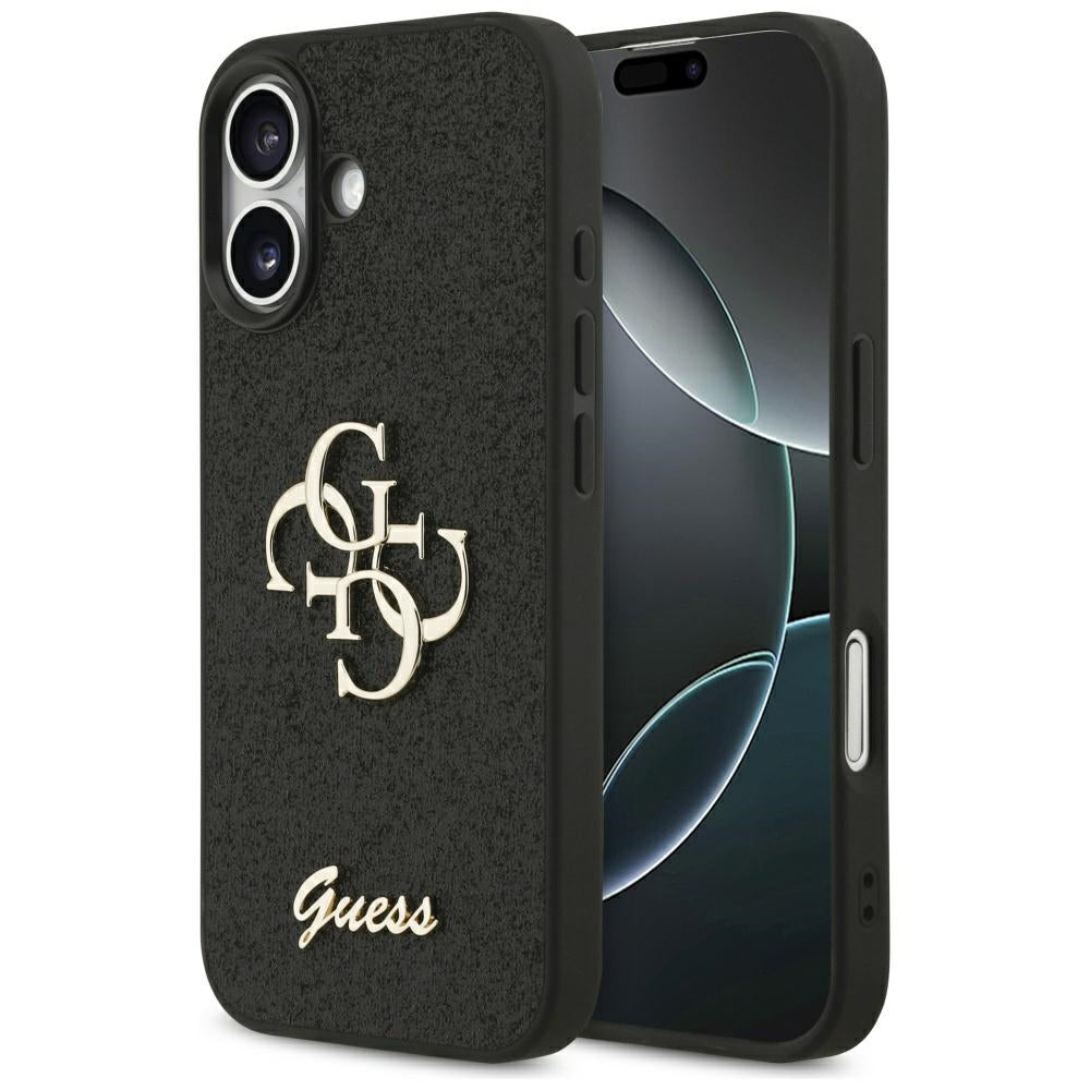 Étui pour Apple iPhone 17, Guess, Fixed Glitter Big 4G, Noir
