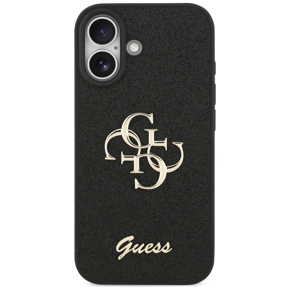 Étui pour Apple iPhone 17, Guess, Fixed Glitter Big 4G, Noir