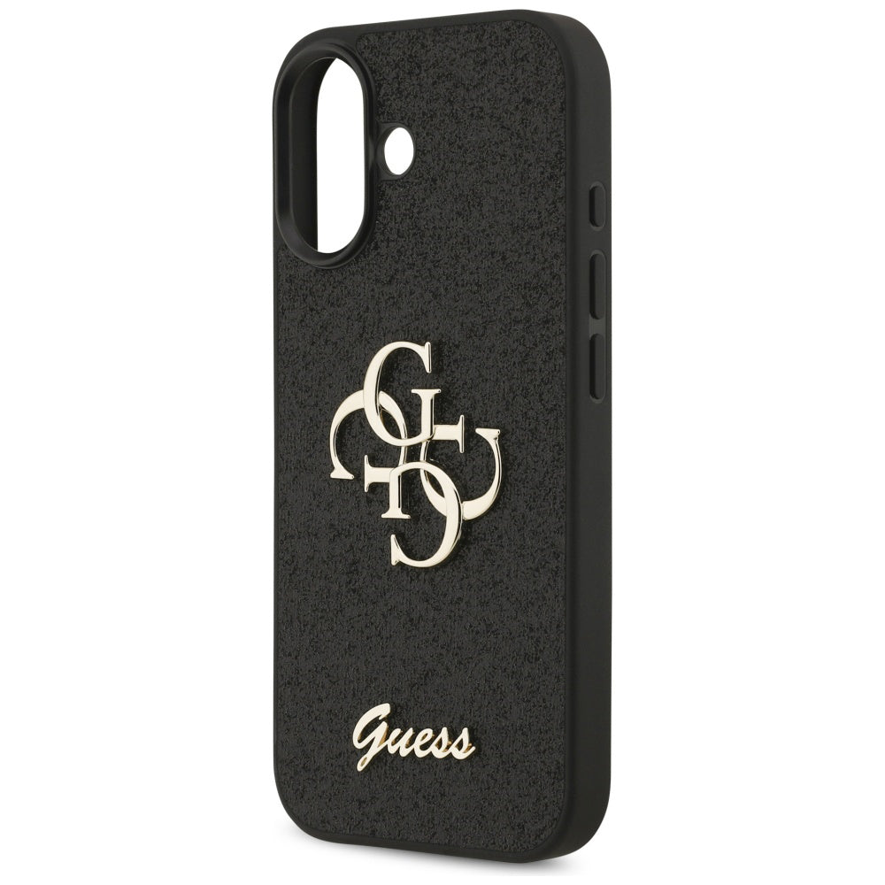 Étui pour Apple iPhone 17, Guess, Fixed Glitter Big 4G, Noir