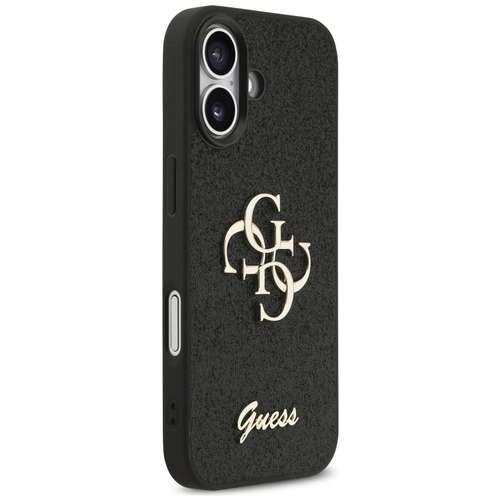 Étui pour Apple iPhone 17, Guess, Fixed Glitter Big 4G, Noir