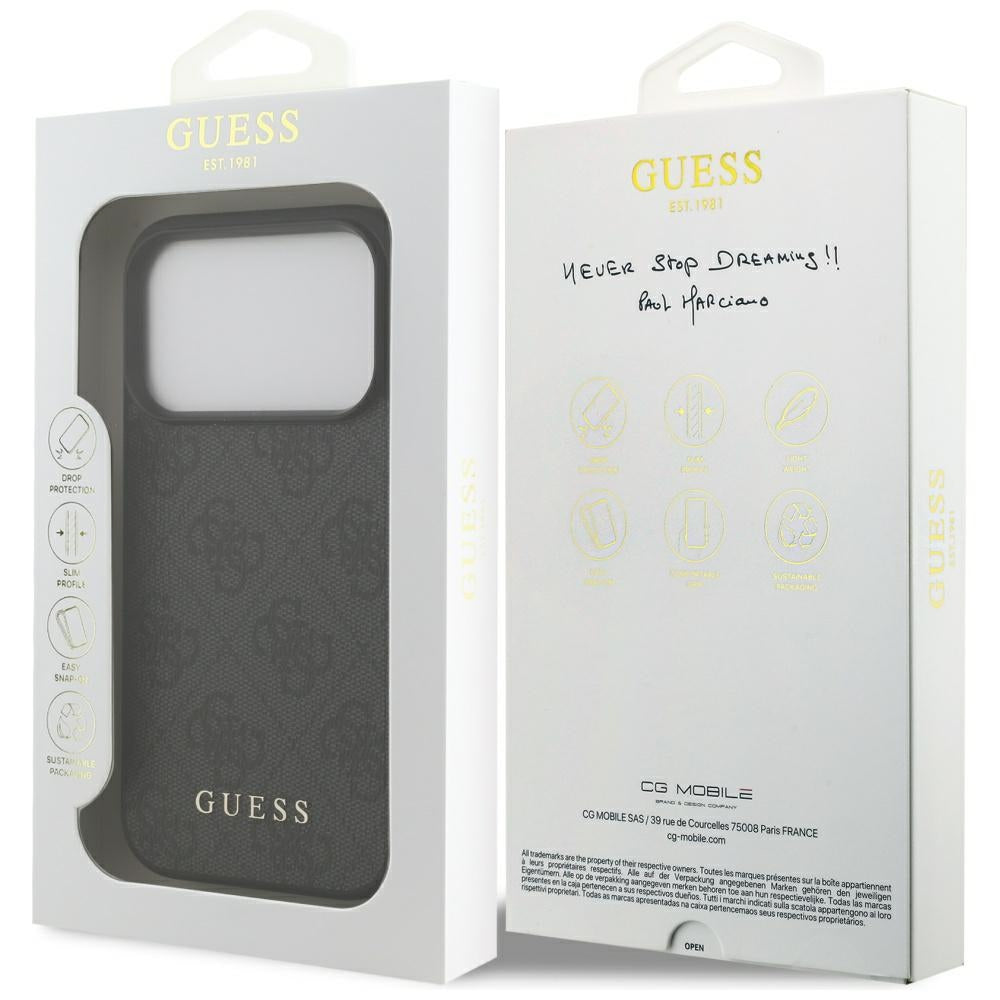 Étui pour Apple iPhone 17 Pro, Guess, 4G Classic, Noir