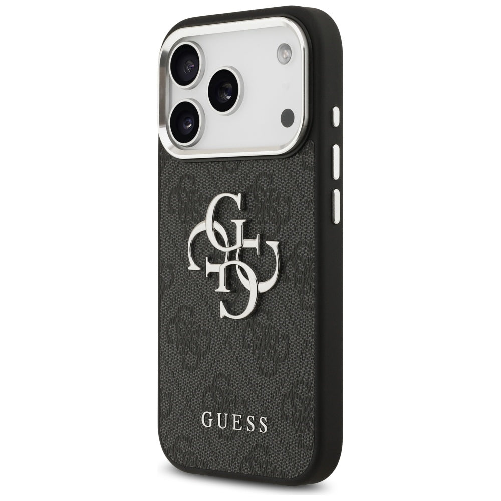 Custodia per Apple iPhone 17 Pro, Guess, Big 4G Logo Classic, Nera Argentata