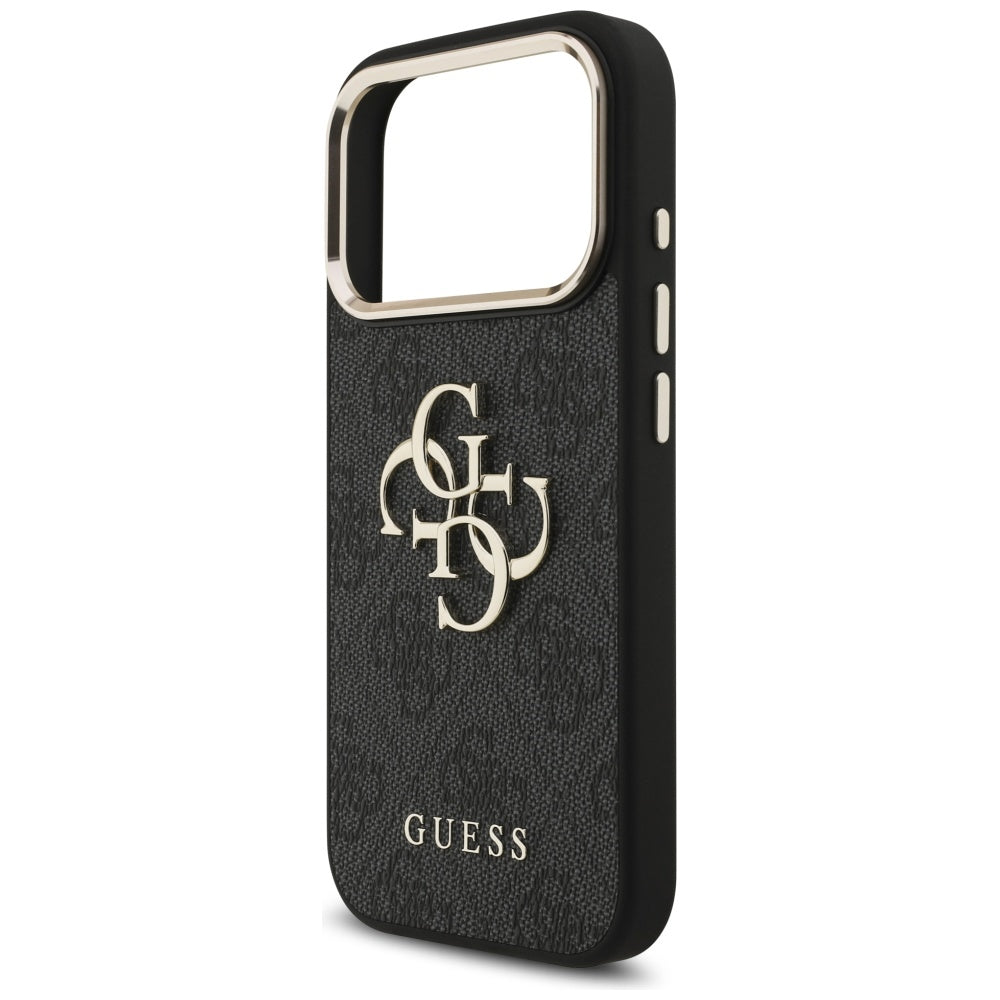Étui pour Apple iPhone 17 Pro, Guess, Big 4G Logo Classic, Noir Doré.