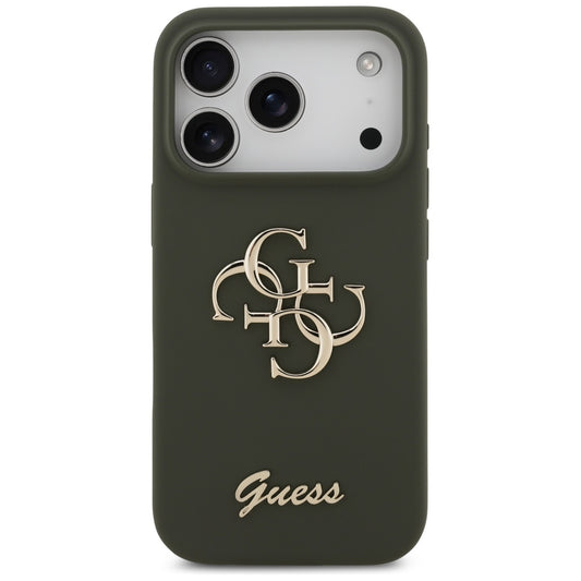 Custodia per Apple iPhone 17 Pro, Guess, Big 4G Script, Kaki