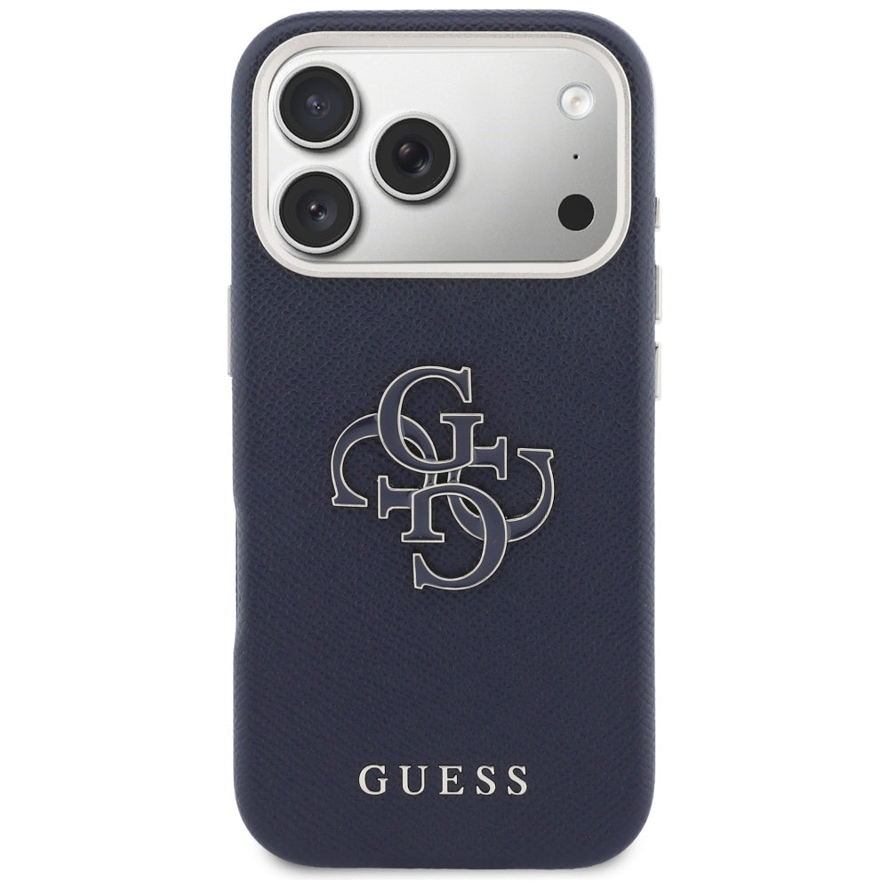 Custodia per Apple iPhone 17 Pro, Guess, Resin Logo, Blu